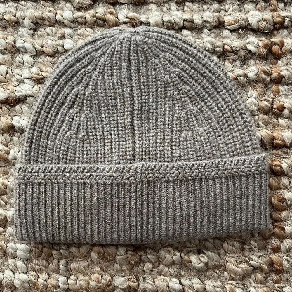 Madewell Knit Beanie Wool Cashmere Blend Heather Pecan Taupe NWT